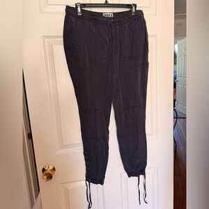 Pam & Gela Black Cargo Joggers with adjustable ties on bottoms